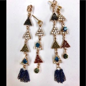 Artisan Triangle Crystal Dangle Earring-Boutique